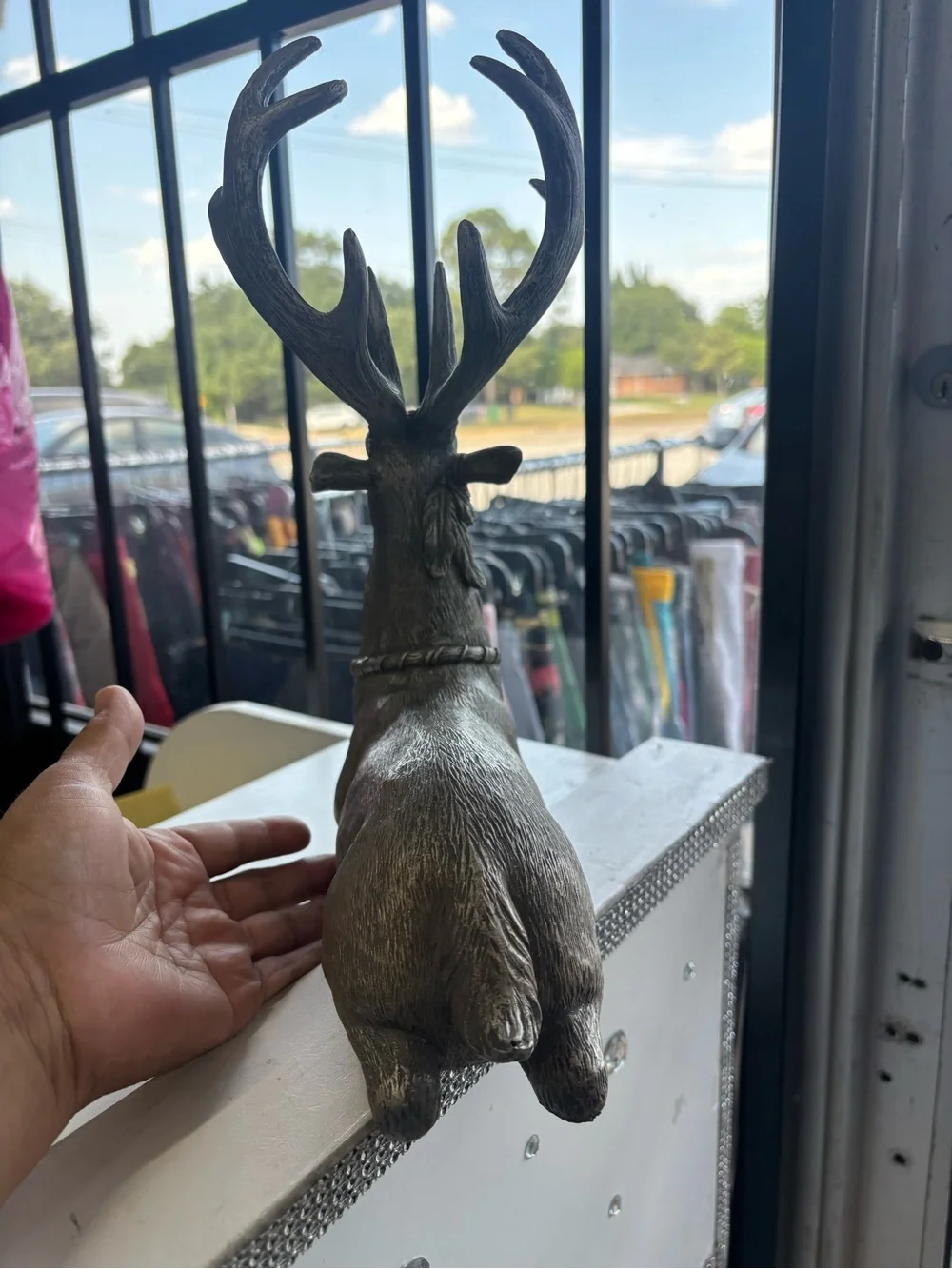Decorative Resin Stag Head Figurine - Bronze Finish plastic material